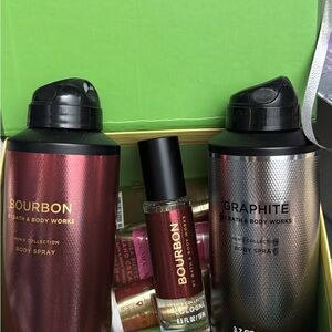 3 Bath & Body Works Bourbon and Graphite Men's Body Spray Trio